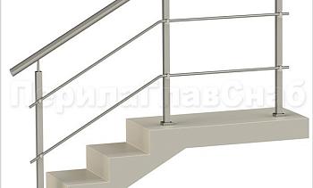 Два ригеля на держателях, круглый поручень и квадратные стойки в Алматы. Готовые проекты ПерилаГлавСнаб