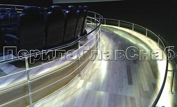 Ограждение со светильниками, встроенными в поручень в Алматы. Готовые проекты ПерилаГлавСнаб