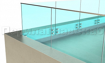 Ограждение на несущем стекле с торцевым креплением для крыш в Алматы. Готовые проекты ПерилаГлавСнаб Ограждение на несущем стекле с торцевым креплением для крыш в Алматы. Готовые проекты ПерилаГлавСнаб