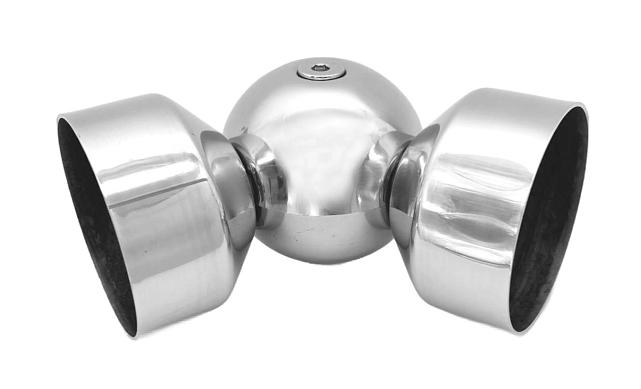 Поворот дер./пласт. поручня Ø49х0.8 мм, полированный, (AISI 201) k053-4