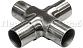 Соединение поручня Ø38.1 мм, крестовина (AISI 304) k360