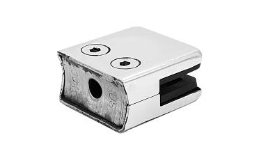 Стеклодержатель штампованный, под стекло 10 мм (5+5 мм), квадратный под стойку Ø38.1 мм (40х24х48 ) полированный AISI 304 k351-10 купить в Алматы