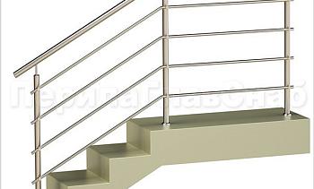 Четыре ригеля на держателях, круглый поручень и круглые стойки в Алматы. Готовые проекты ПерилаГлавСнаб