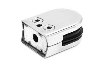 Стеклодержатель штампованный под стекло 8 мм (4+4 мм), под стойку Ø38.1 мм 40х24х54, шлифованный (AISI 304) Фk038-2 купить в Алматы