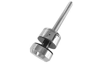 Комплект торцевого крепления несущего стекла, шпилька М16 AISI304, гайка-шайба Ø50х10мм, с регулировкой вылета 25-39мм, полированный, AISI 304 k277-11 в Алматы. Готовые проекты ПерилаГлавСнаб