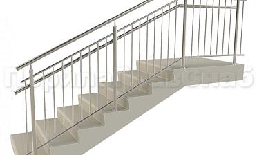 Нержавеющие ограждения с вертикальным заполнением 'частокол' - вариант №4 купить в Алматы