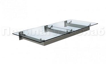 Стеклянный козырек на прямом каркасе купить в Алматы