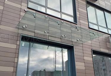 Стеклянные козырьки на вантах купить в Алматы