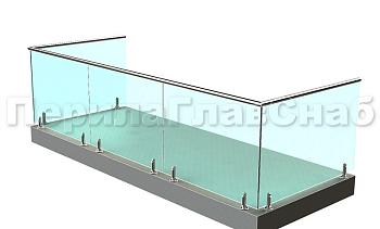 Балконные ограждения из стекла на министойках в Алматы. Готовые проекты ПерилаГлавСнаб