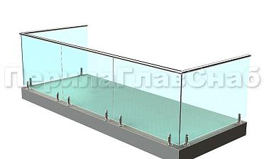 Балконные ограждения из стекла на министойках купить в Алматы