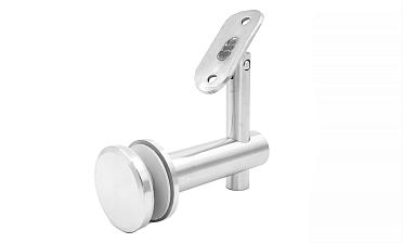 Выносной держатель поручня на стекло 8-20 мм, регулируемый, с ложементом, шлифованный, AISI 304, уценка Фk241-У купить в Алматы