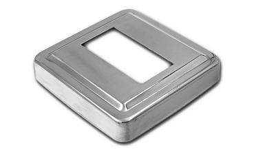 Низ стойки под трубу 50х25 мм, 84х84х0.6 мм, высота 17 мм, полированный (AISI 304) k398 купить в Алматы