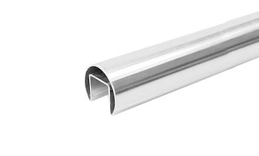 Труба Ø48.3, с пазом 27х30 мм, шлифованная, EURO (AISI 304L) k822-4 купить в Алматы