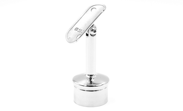 Наконечник палец на стойку Ø42.4х1.5 мм, с регулируемым ложементом под поручень Ø50.8 мм, литой, полированный, повышенной коррозионной стойкости, нержавеющий AISI 316 k372-2