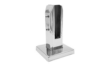 Стеклодержатель напольный 50х50х160 мм, литой, плоский, без сверления, нержавеющая сталь AISI 304, полированная k275-3 купить в Алматы