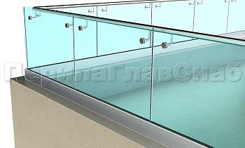 Ограждение кровли на несущем стекле и алюминиевом профиле в Алматы. Готовые проекты ПерилаГлавСнаб