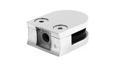 Стеклодержатель литой с вставками под стекло 8-10 мм, закругленный под Ø50.8 мм, 40х22х50, полированный, (AISI 304) k001-8 купить в Алматы