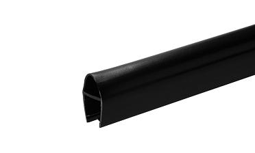 Уплотнитель для стекла 8 мм, дверь-стекло 2200 мм, непрозрачный черный t212-2 BL-U купить в Алматы