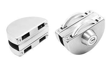 Замок для стеклянной двери с ответной частью на стекло, без вырезов в стекле шлифованный t109 SSS купить в Алматы