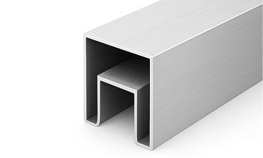 Труба 40х40 мм с пазом 24х24 под стекло, 6000 мм, алюминиевая, анодированная Фk856-3 AL купить в Алматы