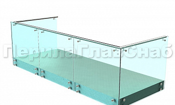 Ограждения на несущем стекле с торцевым креплением для балкона в Алматы. Готовые проекты ПерилаГлавСнаб Ограждения на несущем стекле с торцевым креплением для балкона в Алматы. Готовые проекты ПерилаГлавСнаб