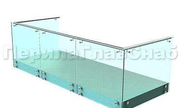 Ограждения на несущем стекле с торцевым креплением для балкона купить в Алматы