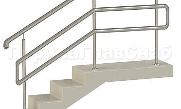Нержавеющие ограждения с двойным поручнем без ригелей - вариант 1 купить в Алматы
