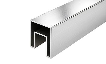 Труба 40х40 мм с пазом 24 х 24 под стекло, AISI 304 шлифованная k856-2 купить в Алматы