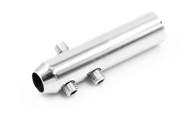 Держатель тросика Ø6 мм, короткий 50х12, прямой, под М8, полированный k240-2