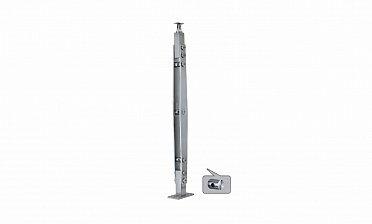 Стойка эксклюзивная с 3 ригеледержателями, крепление в пол, регулируемый ложемент (AISI 304) k783 купить в Алматы Стойка эксклюзивная с 3 ригеледержателями, крепление в пол, регулируемый ложемент (AISI 304) k783 купить в Алматы