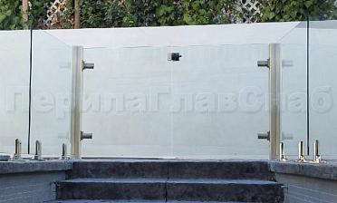 Зажимные двустворчатые калитки из нержавеющей стали со стеклом купить в Алматы