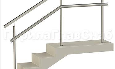 Ограждения с квадратным поручнем и дополнительным поручнем без ригелей купить в Алматы