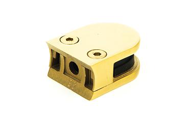 Стеклодержатель литой с вставками под стекло 8 мм (4+4 мм), закругленный под Ø38.1 мм, 40х22х50, золотой k001-88 купить в Алматы