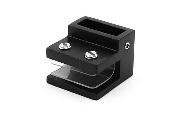 Коннектор торцевой труба-стекло 30х10 мм, нержавеющая сталь AISI 304, черная t467 BL купить в Алматы