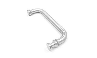 Дверная ручка с кнобом для стекла 8-10 мм, 19х201 мм, отверстие 12 мм, шлифованная t623-200 SSS купить в Алматы