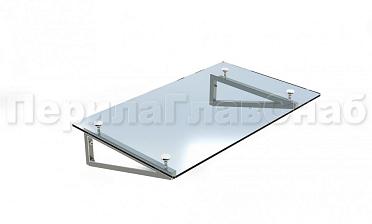 Стеклянный козырек на консоли из трубы купить в Алматы