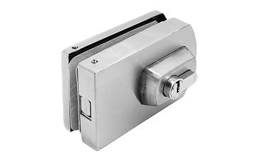 Замок для стеклянной двери вертикальный с ответной частью на стену и пол, шлифованный, вырез 15 t135 SSS купить в Алматы