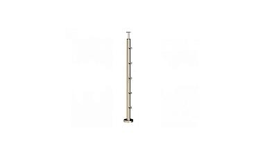 Стойка круглая Ø38.1: 5 ригеледержателей, полированная, высота 950 мм (AISI 304) k715 купить в Алматы