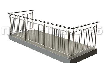 Балконные ограждения с вертикальным заполнением в Алматы. Готовые проекты ПерилаГлавСнаб