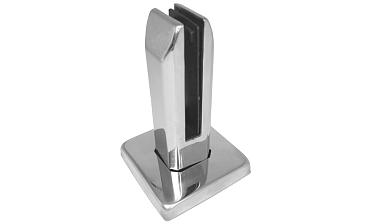 Стеклодержатель напольный, плоский 45х50х160 мм, для стекла 10 - 12 мм, полированный, без сверления стекла AISI 304 k282 купить в Алматы