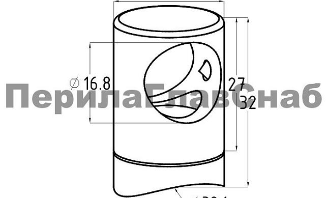 Ригеледержатель на стойку Ø38.1х16.8 мм, шлифованный, литой (AISI 304) k018-3 2