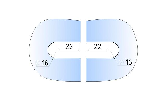 Коннектор для душевой стекло-стекло 135°, нержавеющая сталь AISI 304, полированная t736 PSS 2
