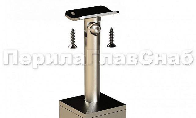 Готовая стойка 40х40х950 мм, деревянная, со вставками из нержавеющей стали 2х100 мм с 2 зажимными стеклодержателями, под золото k740-4-R-G 4