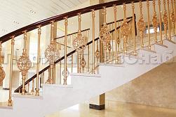 Латунные перила под золото в Алматы. Готовые проекты ПерилаГлавСнаб - фото 9