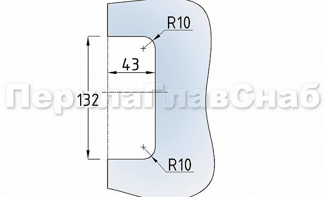 Ответная часть к центральному замку t152, шлифованная, вырез 13 t153 SSS 3