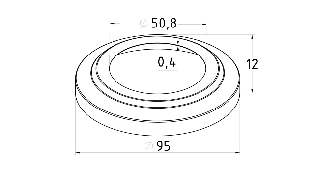Низ стойки Ø50.8 мм, S=0,4 мм, внешний Ø95х12 мм, полированный 400# AISI 201, k007-9 3 Низ стойки Ø50.8 мм, S=0,4 мм, внешний Ø95х12 мм, полированный 400# AISI 201, k007-9 3