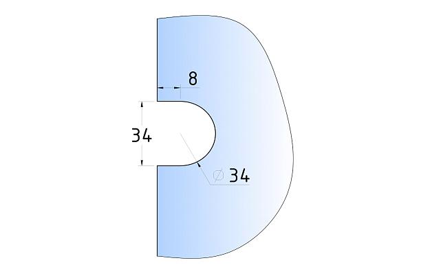Коннектор стена-стекло 53х53, шлифованный t193 SSS 5