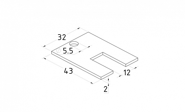 Торцевая заглушка на профиль алюминиевый для перегородок t42-12 2 Торцевая заглушка на профиль алюминиевый для перегородок t42-12 2
