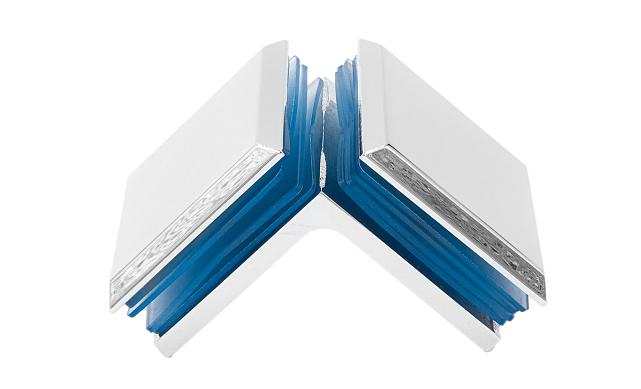 Коннектор для душевой кабины стекло-стекло 90° 45х45 мм латунь-хром, полированный  t735 PC 5