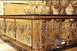 Латунные перила под золото в Алматы. Готовые проекты ПерилаГлавСнаб - фото 17